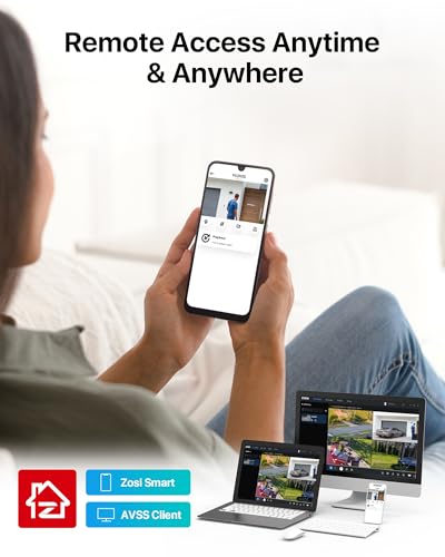 ZOSI 8CH CCTV Camera System with AI Human Vehicle Detection, 5MP Lite DVR and 8x 1080p 1920TVL Security Cameras Outdoor Indoor, Email Alert, Smart Playback, 80ft IR-Night Vision, 1TB Hard Drive