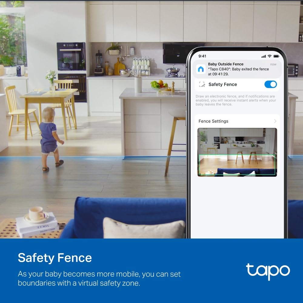 Tapo C840 2K 4MP Dual-Lens Baby Monitor,360° Baby Tracking Security Camera, HD Night Vision,AI Detection Indoor Cameras House Security,Sleep Analysis,Alexa,Google Home,Flexible Storage,No Monthly Fee
