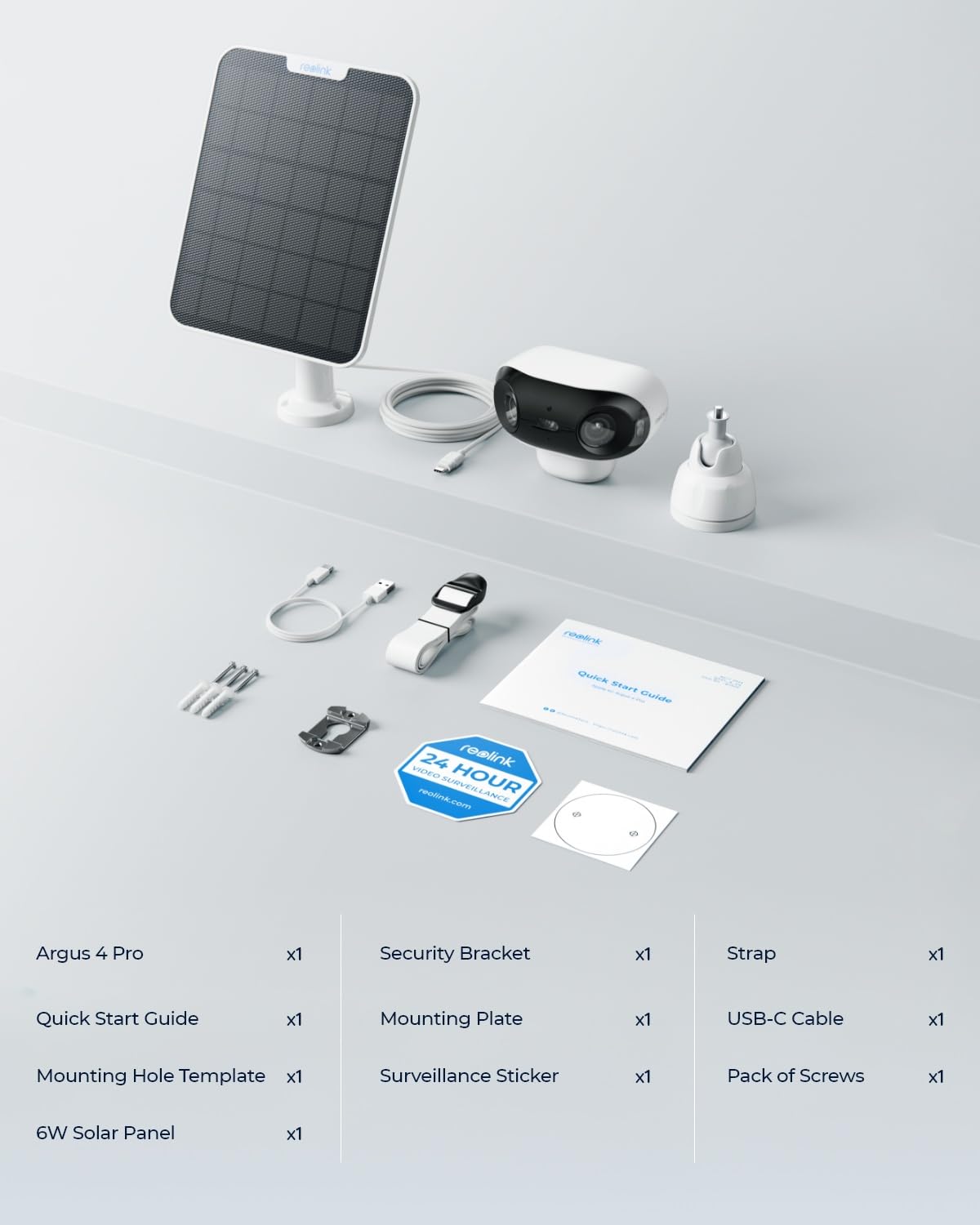 Reolink 4K Battery Security Camera Outdoor Wireless with Dual Lens 180° View, Argus 4 Pro + 6W Solar Panel, 2.4/5GHz WiFi, AI Detection, Colour Night Vision, Works with Alexa, No Subscription Fee