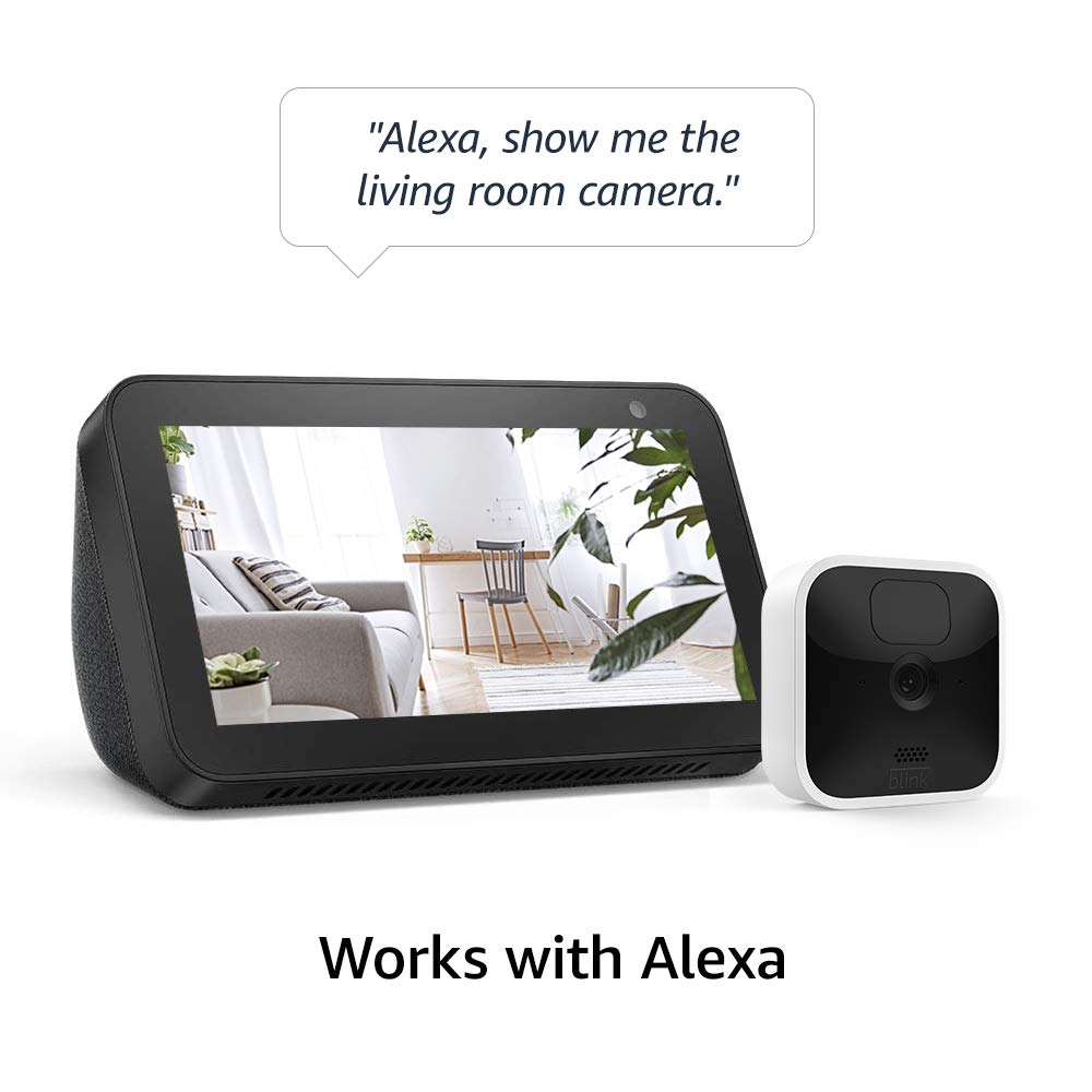 Blink Indoor | Wireless, HD security camera with two-year battery life, motion detection, two-way audio, Alexa enabled, Blink Subscription Plan Free Trial | 4-Camera System