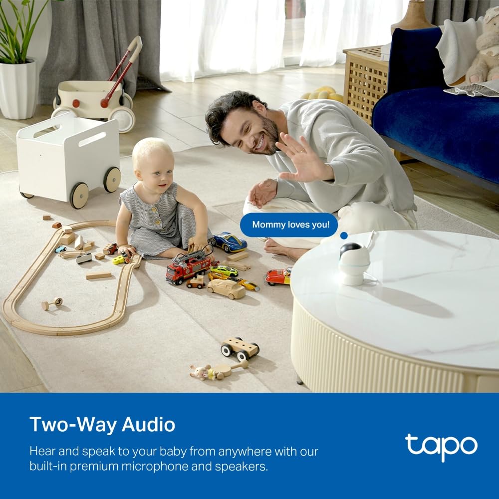 Tapo C840 2K 4MP Dual-Lens Baby Monitor,360° Baby Tracking Security Camera, HD Night Vision,AI Detection Indoor Cameras House Security,Sleep Analysis,Alexa,Google Home,Flexible Storage,No Monthly Fee