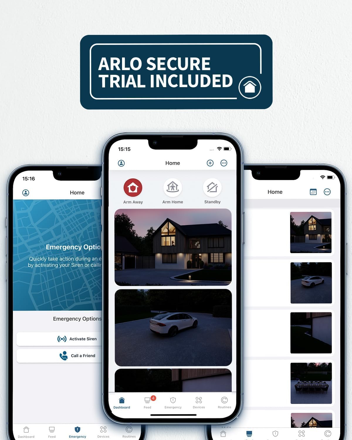 Arlo Floodlight Security Camera Outdoor, Quality 2K HDR, 160° Wide Angle, Weatherproof, Colour Night Vision, Ringing Alarm Siren, Up to 3000 Lumen, 2-Way Talk, Arlo Secure Trial Included, Black