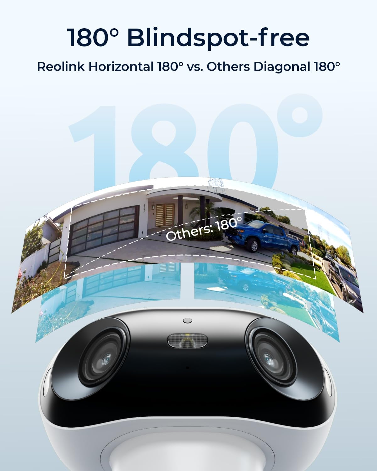 Reolink 4K Battery Security Camera Outdoor Wireless with Dual Lens 180° View, Argus 4 Pro + 6W Solar Panel, 2.4/5GHz WiFi, AI Detection, Colour Night Vision, Works with Alexa, No Subscription Fee