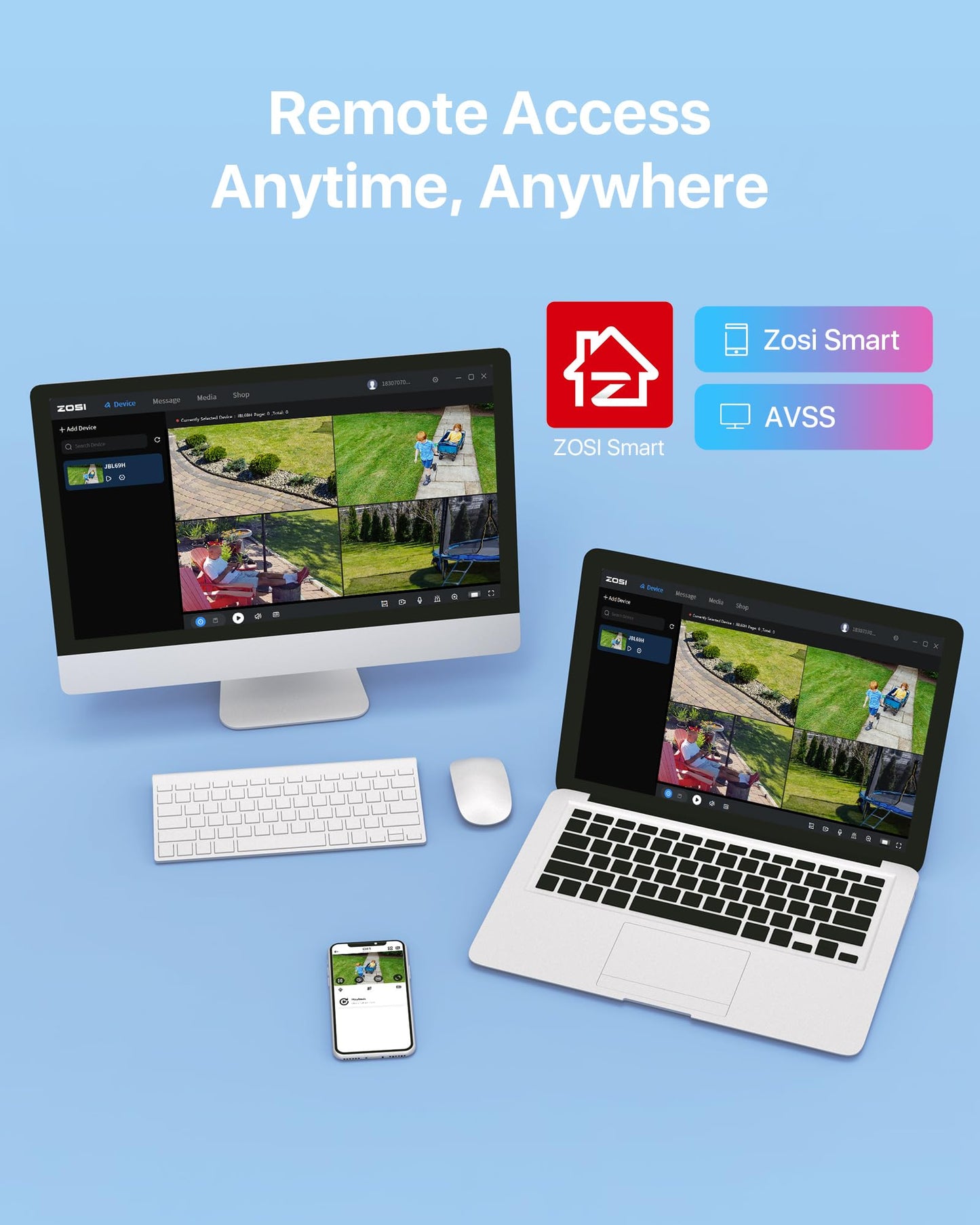 ZOSI 8 Channel 1080P CCTV Camera System with AI Human Vehicle Detection, 5MP Lite H.265+ DVR with 1TB Hard Drive and 4x 1080P 2MP Dome Security Cameras Indoor Outdoor with Night Vision,Remote Access