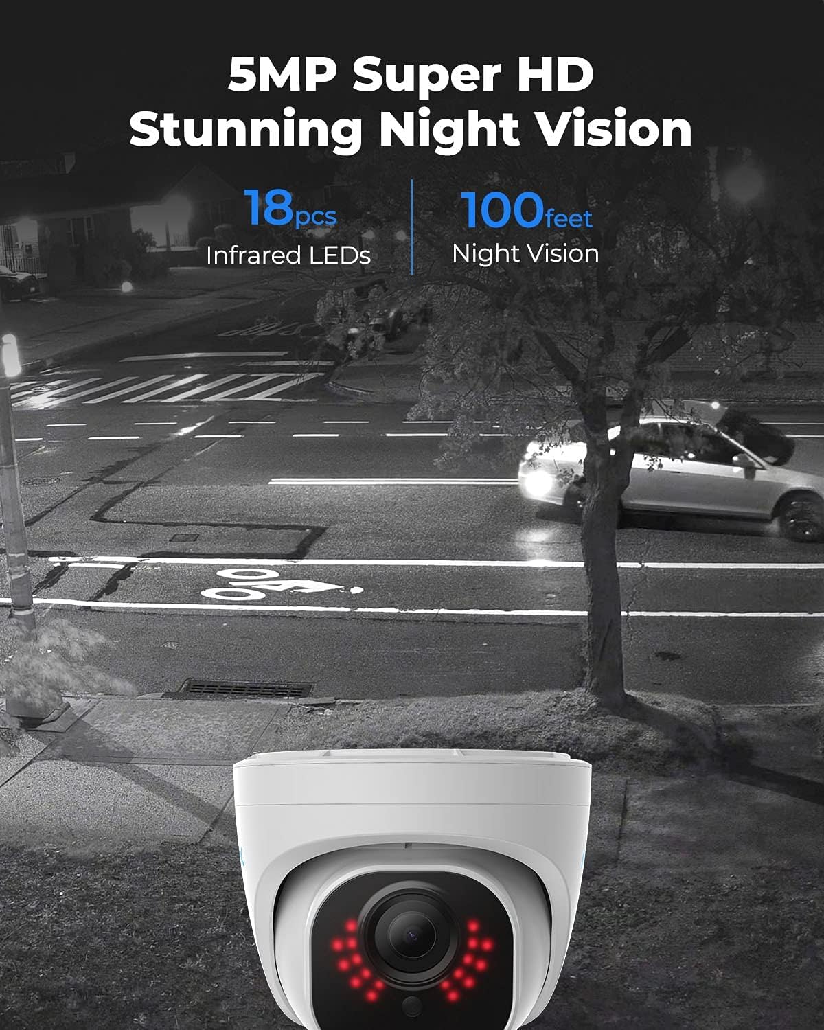 Reolink 4K NVR 8CH PoE CCTV Security Camera System, with 2TB HDD and 4X 5MP Motion Detection Outdoor PoE IP Cameras, 100ft Night Vision Remote Access, RLK8-520D4-5MP