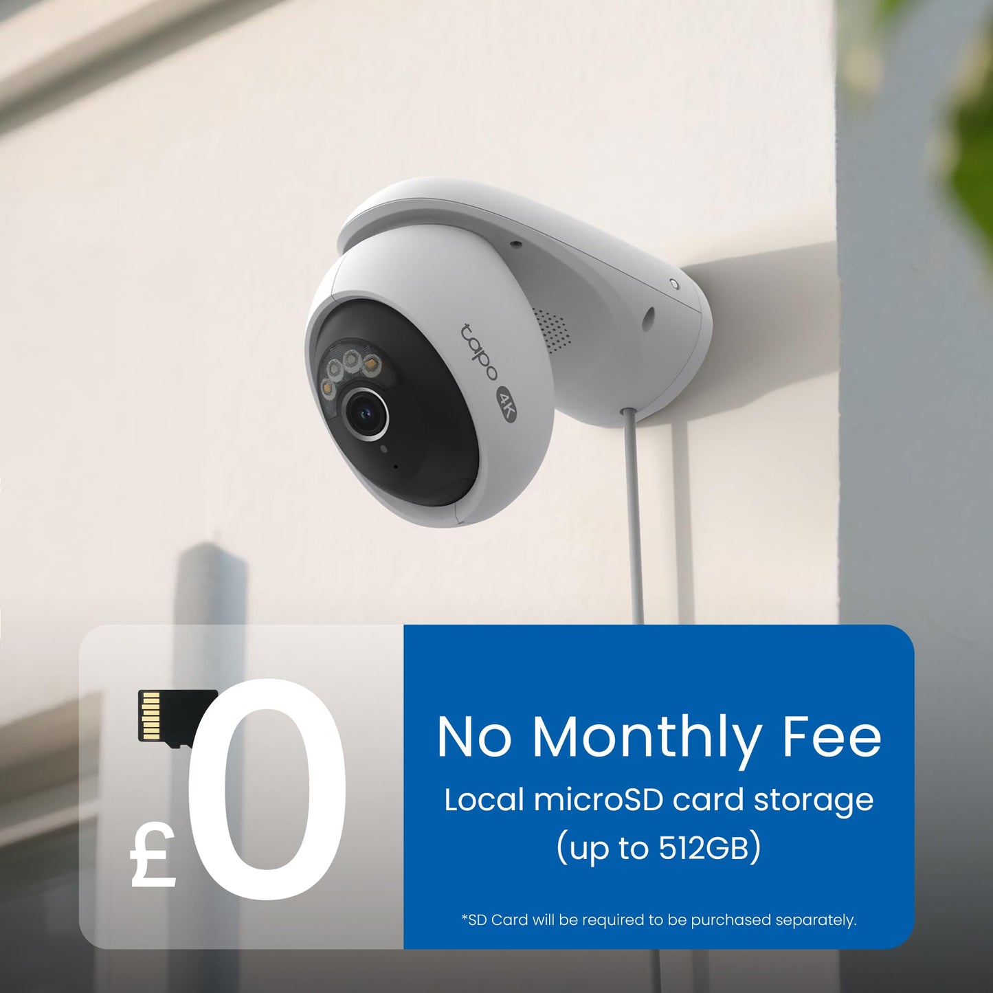 Tapo C560WS 4K 8MP Security Camera Outdoor, Outdoor Camera,Local Facial Recognise,Starlight Colour Night,CCTV Camera,IP66,360°AI Detection,WiFi 6,Flexible Storage,Google Home/Alexa,No Monthly fee
