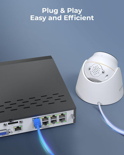 Reolink 4K+ PoE CCTV Security Camera System with Spotlights, 4X 12MP IP Cameras with Person/Vehicle Detection, 8CH NVR with 2TB HDD for 24/7 Continuous Recording, 2-Way Audio, RLK8-1200D4-A