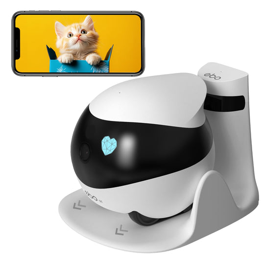 Enabot EBO SE FamilyBot,Pet Camera Home Security Camera,Movable Indoor WiFi Cam,2 Way Talk,Night Vision,1080P Video, Self Charging Rechargeable Wireless Camera for Pet/Elderly