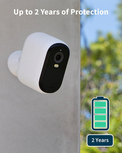 Arlo Essential 2 HD XL Video Security Camera Outdoor Wireless, XL Battery Operated Home Camera With Colour Night Vision, Light, Siren, 2 Way Audio & WiFi, Arlo Secure Free Trial, 2 Cameras, White