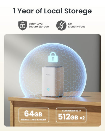 Reolink Home Hub+ 4K HD Security Camera Outdoor Wireless Kit, Argus PT Ultra+Solar Panel Home Security System, 64GB Local Storage, No Subscription Fee, 360° Surveillance, Night Vision, 2.4/5 GHz WiFi