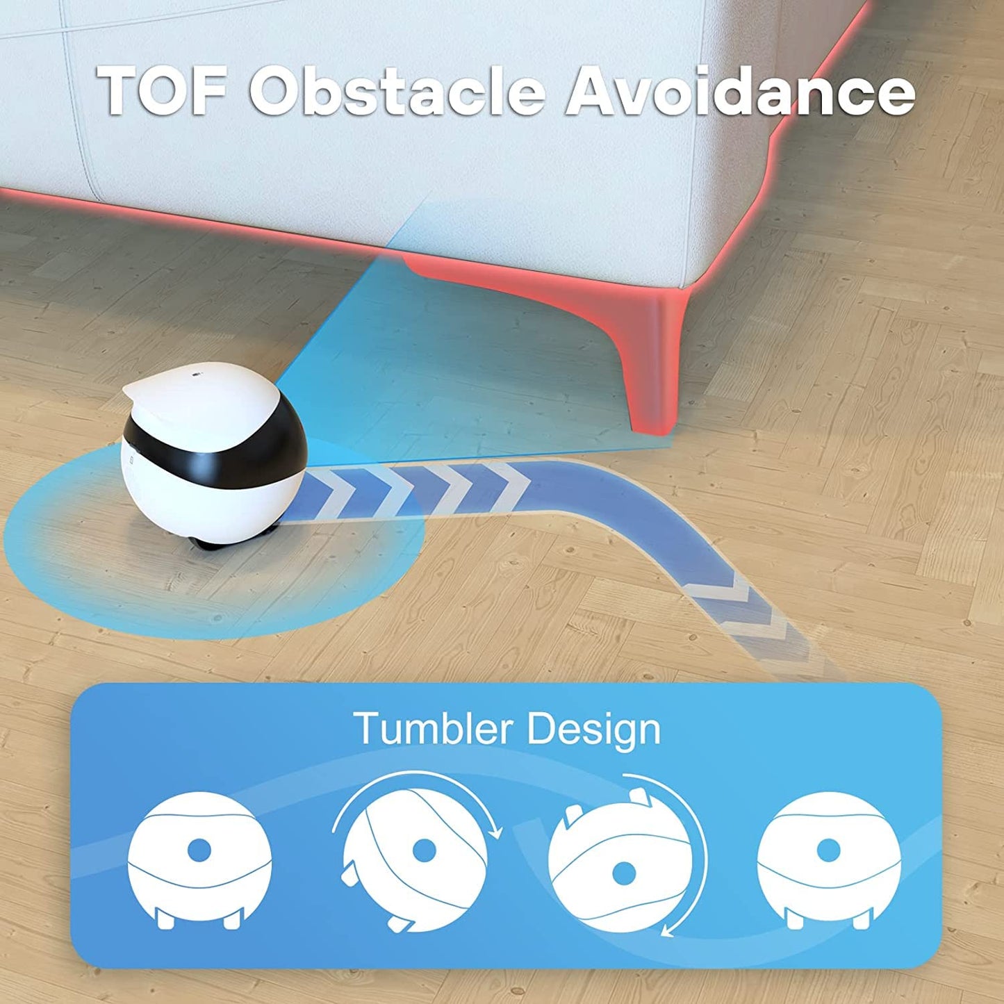 Enabot EBO SE FamilyBot,Pet Camera Home Security Camera,Movable Indoor WiFi Cam,2 Way Talk,Night Vision,1080P Video, Self Charging Rechargeable Wireless Camera for Pet/Elderly