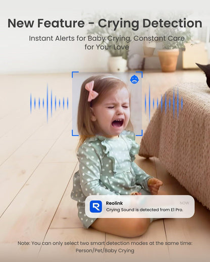 Reolink Indoor Camera 5MP, Baby Monitor, Pan Tilt Pet Camera, Person/Pet Tracking, Baby Crying Detection, 2.4/5GHz WiFi Home Security Camera with APP, 2-Way Audio, E1 Pro (Pack of 2)
