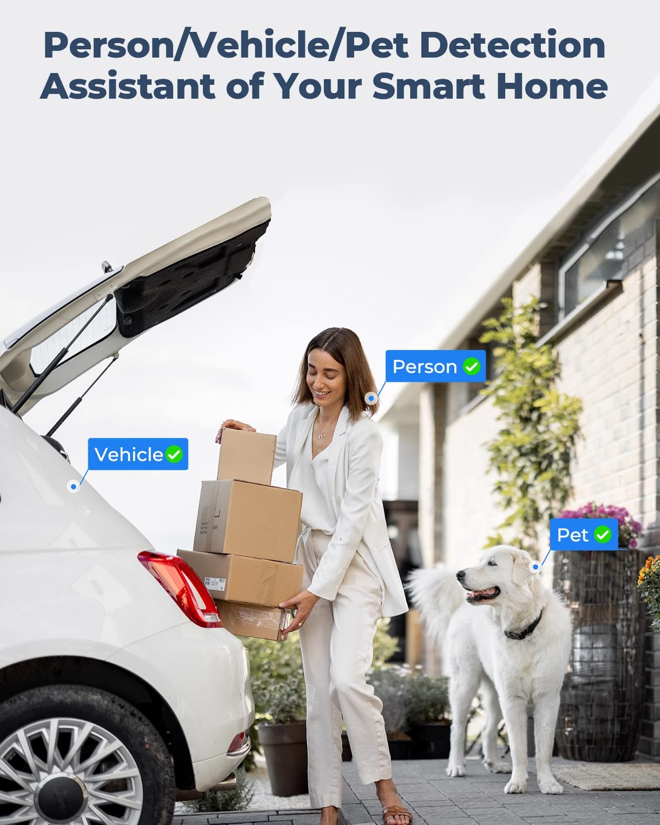 Reolink 4K PoE Security Camera with Human/Vehicle Detection, 5X Optical Zoom with Spotlight, Color Night Vision Motion Alerts Time-Lapse Two-Way Audio, RLC-811A